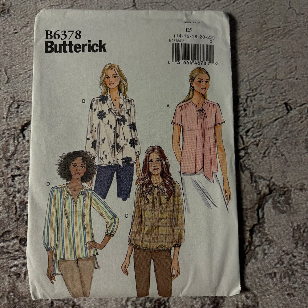 Butterick Pattern B6378 for Misses' Top and Tunic